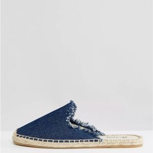 Soludos Denim Frayed Mules